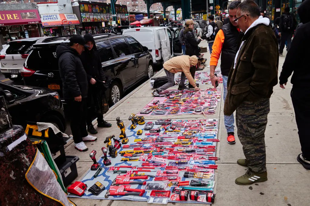 Jackson Heights in Queens is being turned into an open air stolen goods and prostitution market by illegal aliens.

Same pattern seen in Columbia Heights, DC where thugs loot stores and then sell the stolen goods openly across the street.