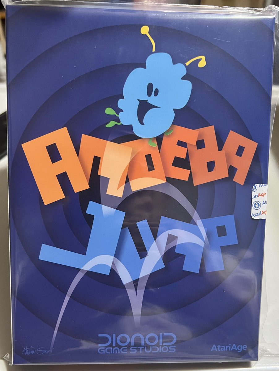 AtariMan71's tweet photo. Amoeba Jump is an older #Homebrew Game that always looked fun to me. I affectionally call it #Qbert’s son. You jump from platform to platform trying to collect letters to spell out Amoeba Jump. The higher you go, the more challenging it becomes.

#RETROGAMING #Atari #Atari2600 https://t.co/JchzkNHol8