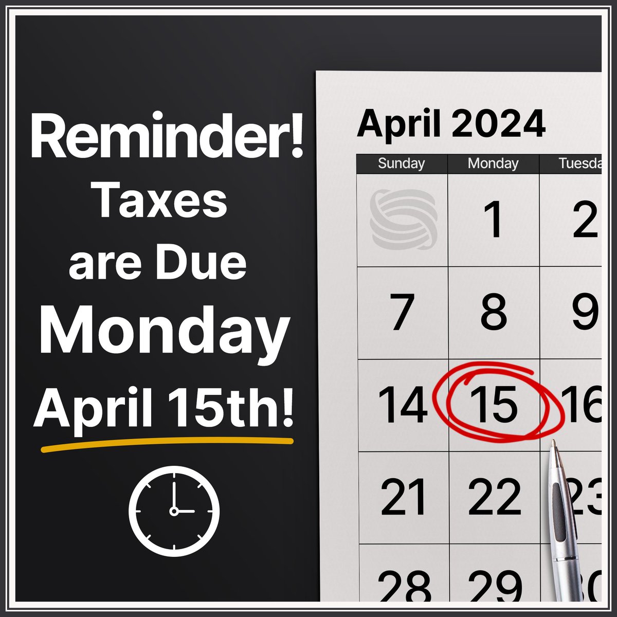It's Tax Day! If you haven't filed your taxes yet, DON'T WAIT FOR ANOTHER SECOND LONGER! ⏰ Tackle those returns today and show tax season who's boss! 💪💼 #TaxDay #MakeMoneyMoves