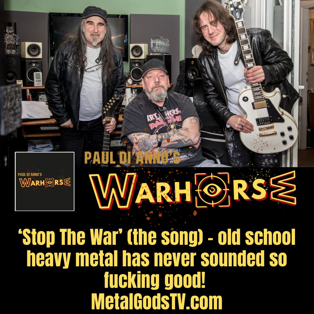 'Stop The War' (the song) - old school heavy metal has never sounded so fucking good! - MetalGodsTV.com Listen at smarturl.it/WarhorseEP #pauldianno #warhorse #ironmaiden #heavymetal #nwobhm #bravewordsrecords #rocklegends