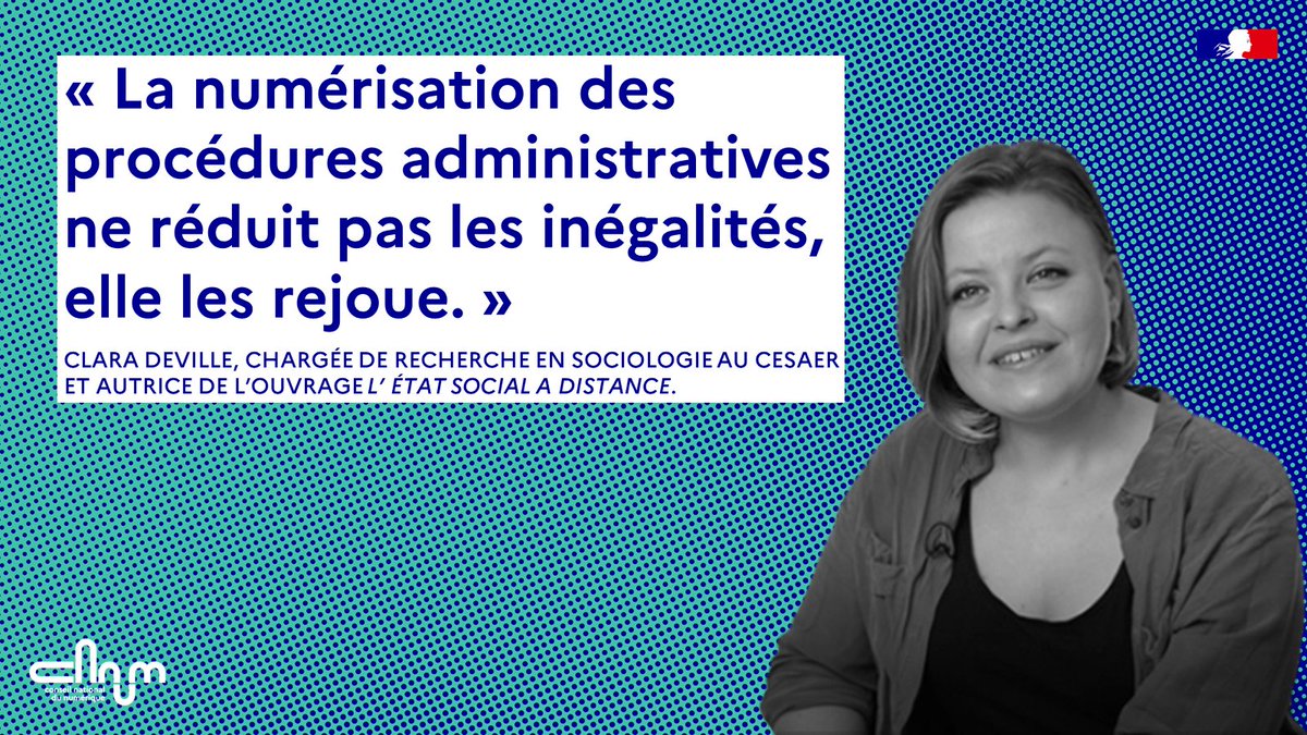 Quels sont les impacts de la dématérialisation des services publics sur les demandeurs et demandeuses de droits sociaux ? Suite à sa participation à #ASDN, nous avons posé 4 questions à @Deville_Clara_. Découvrez les réponses ici👉cnnumerique.fr/paroles-de/dem…