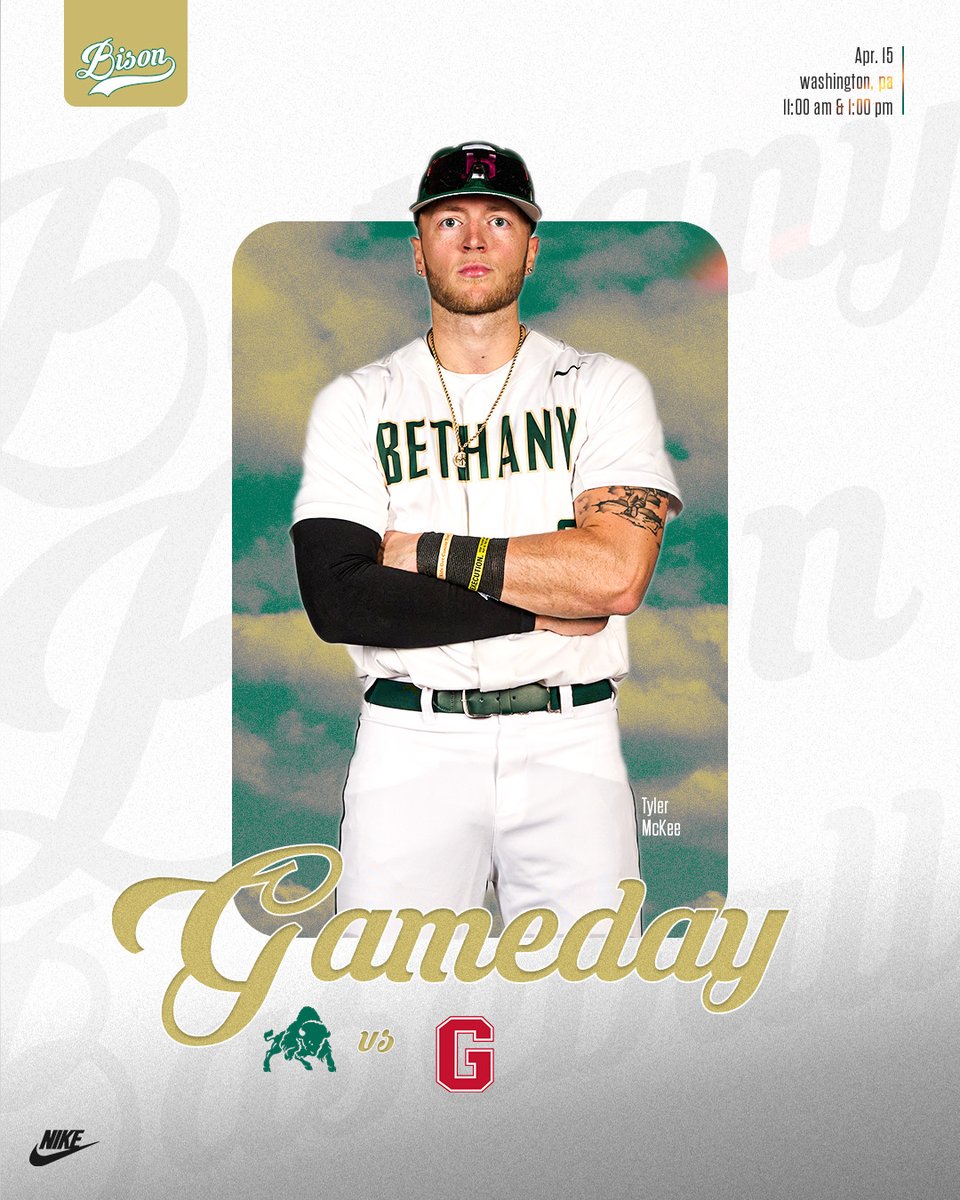 It’s Game Day! 🦬⚾ 🆚: Grove City 📍: Ross Memorial Park | Washington, Pa. 🕐: 11 am (DH) 🔗: BethanyBison.com/composite