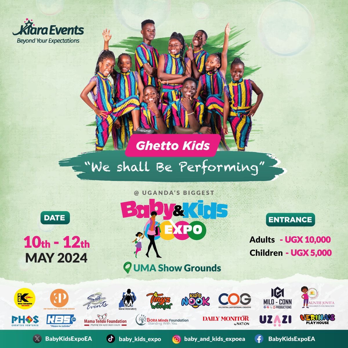 This is our chance to bring the magic back home! After wowing audiences all over the World , we are thrilled to bring our  performance Back to Uganda. 🏆💃❤️
-
📅: 10th -12th May 2024 
📍: UMA show grounds 
 🎫: 10k, 5k 
-
See you there! Brought to you by Kiara Events