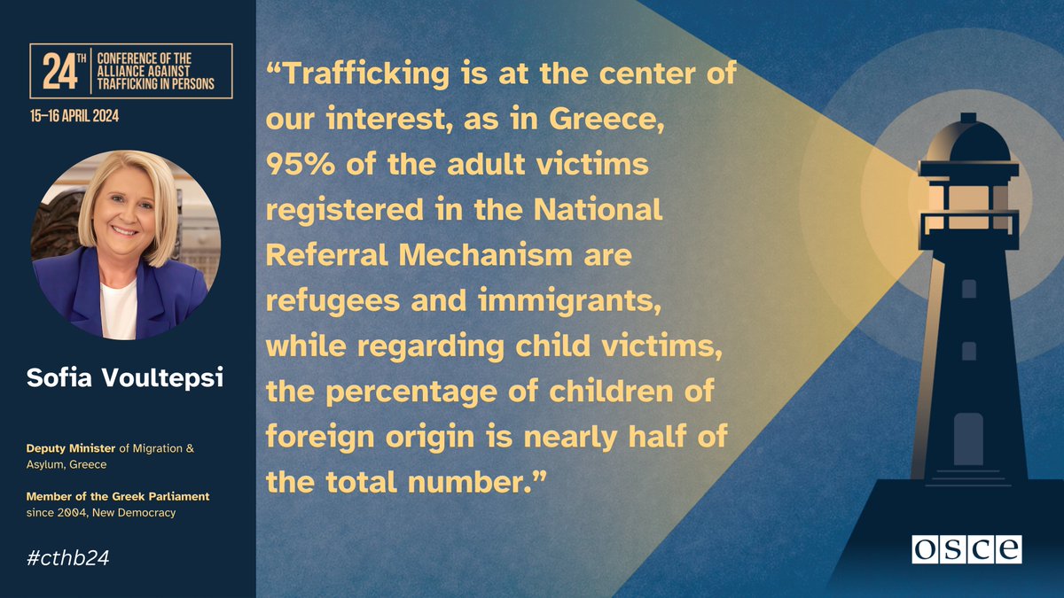 #CTHB24 Beyond Awareness-Raising: Reshaping Human Trafficking Prevention Panel 1: Targeting vulnerabilities and overlooked forms of human trafficking / Sofia Voultepsi @voultepsiSofia, Deputy Minister of Migration and Asylum, Greece👇