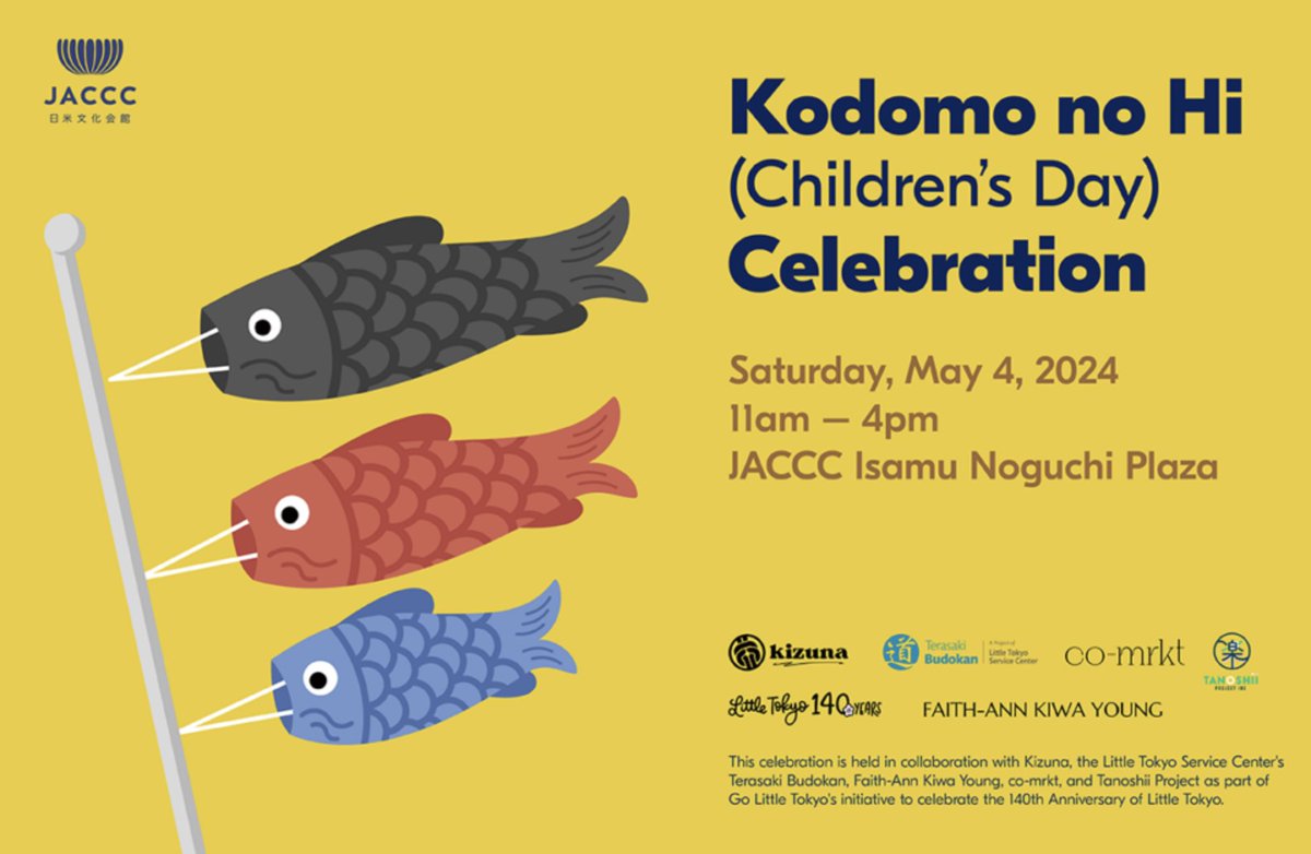 We’re excited to join @jaccc_la for their Kodomo no Hi (Children’s Day) Celebration! 🎏

#discoverJACCC
#KodomoNoHi2024
#DeliciousLittleTokyo
#AAPIHeritageMonth