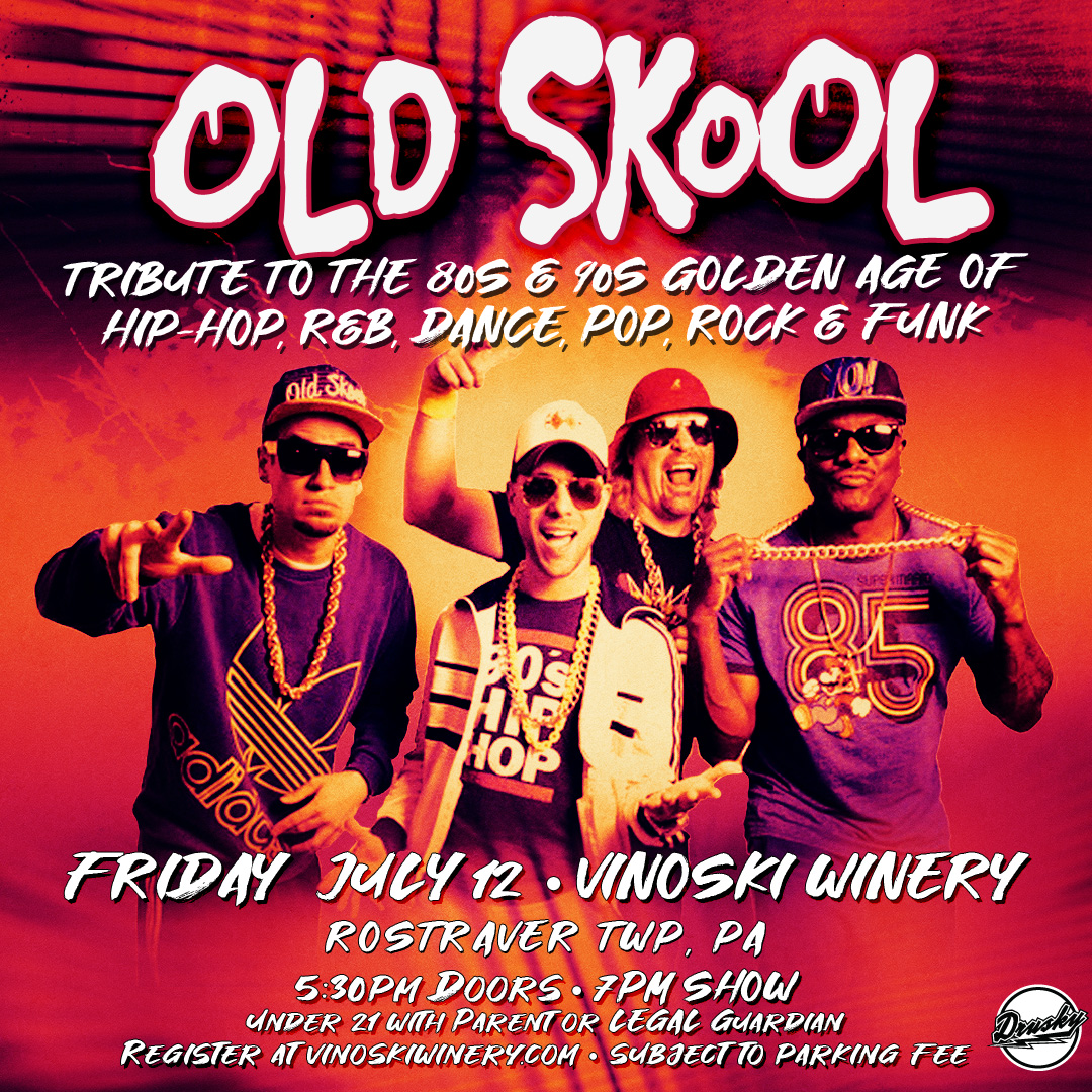 NEW SHOW 🚨 @OldSkoolCLE - Tribute to the 80s & 90s Golden Age of Hip-Hop, R&B, Dance, Pop, Rock, and Funk at @VinoskiWinery on July 12th! ⏰ Tickets are available now! 🎟️ bit.ly/OldSkoolVW