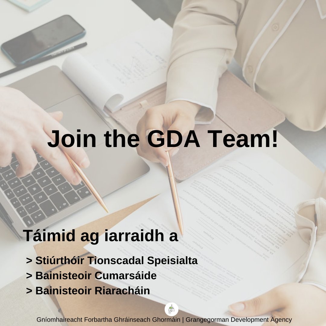 Táimid ag lorg iarratasóirí do roinnt róil nua mar chuid d'fheidhm Thionscadail Speisialta atá ag teacht chun cinn laistigh den Ghníomhaireacht. ➡️ggda.ie/recruitment Is é an spriocdháta le haghaidh iarratas ná 5pm Dé hAoine 10 Bealtaine 2024. #JobAlert #PublicJobs