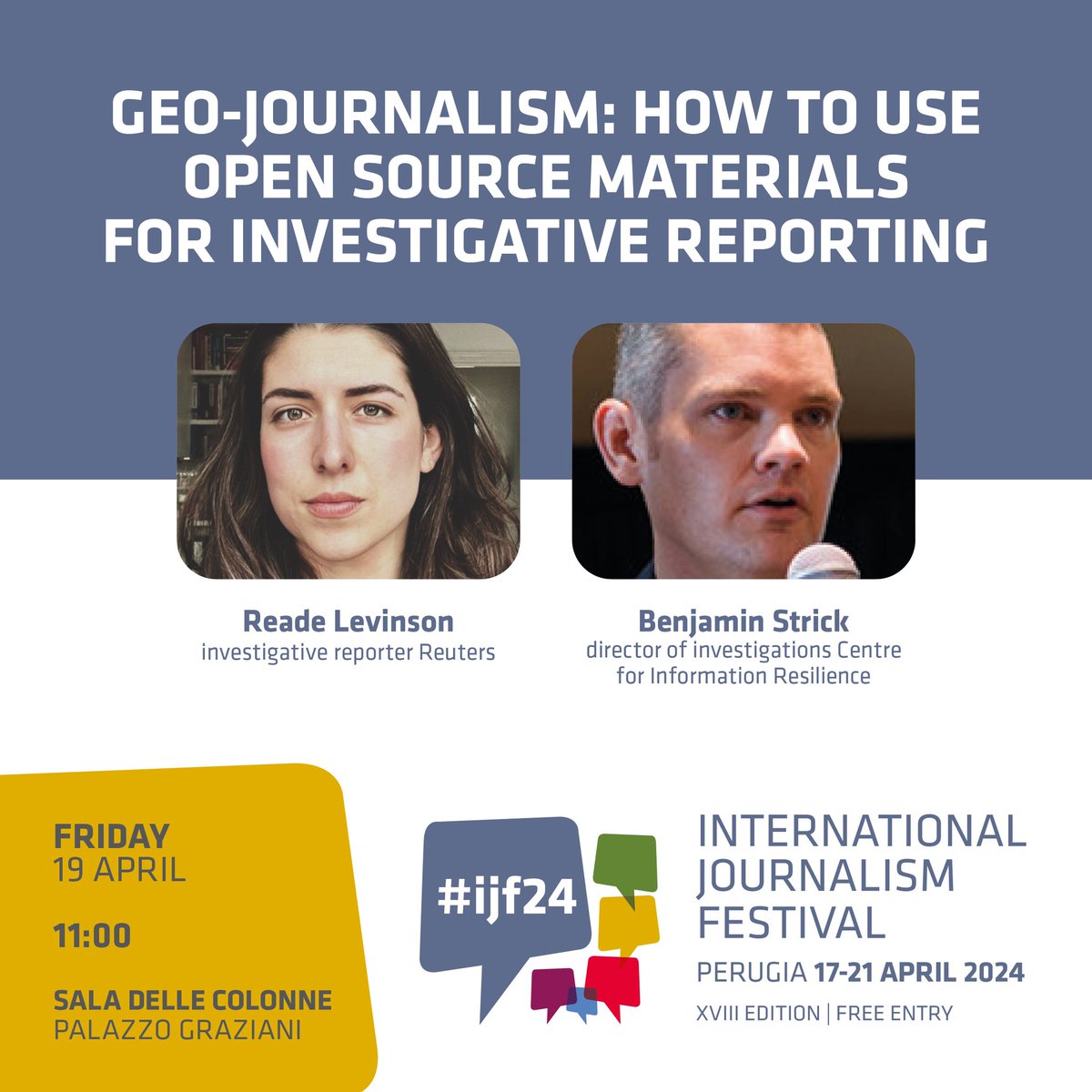 Want to learn how open source investigations can support investigative journalism? Check out our session at @journalismfest where I cover some of our impactful work at @Cen4infoRes along with @readelev talking about investigations at @Reuters. journalismfestival.com/programme/2024…