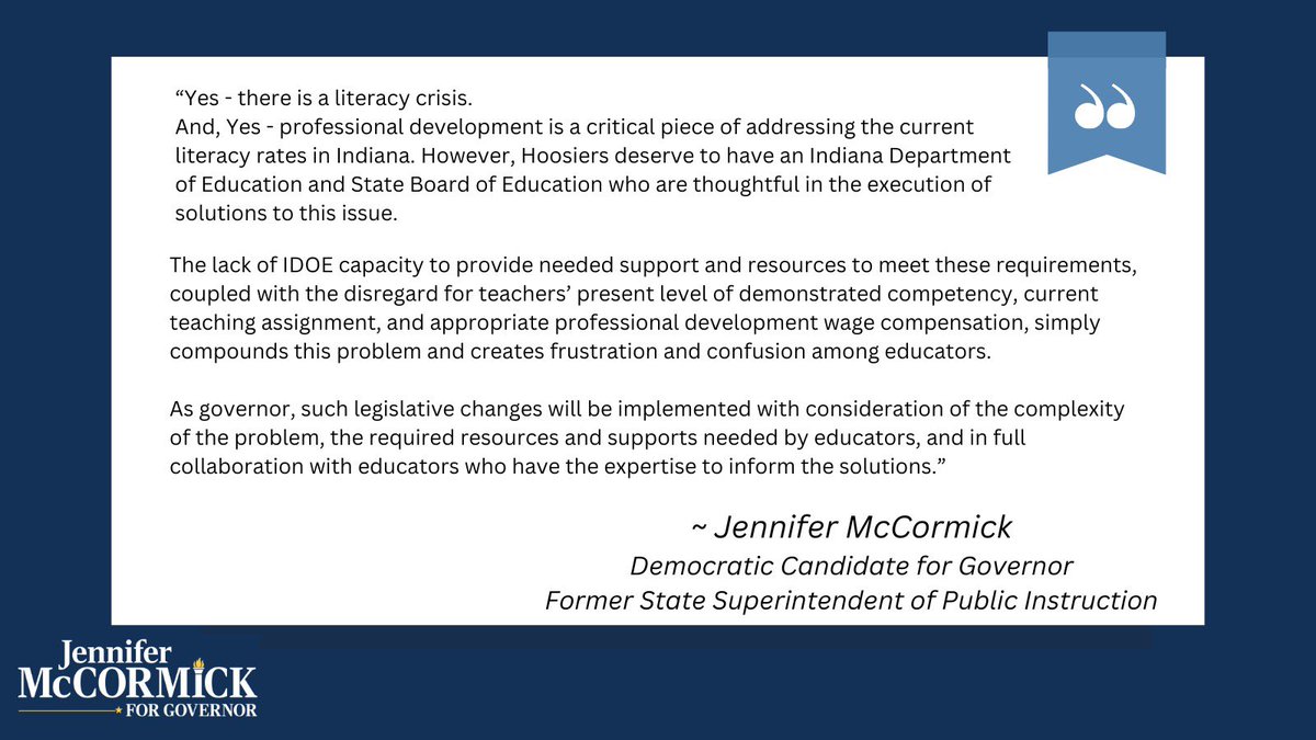 Read my statement on Indiana’s newly required Literacy Endorsement and 80-hour training as a result of HEA 1558-2023 and SEA 1-2024.