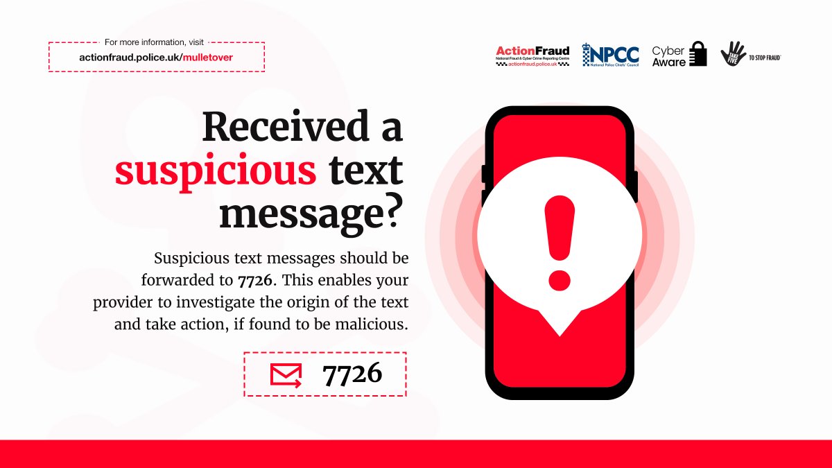 reportfrauduk's tweet photo. Have you ever received a text message that you weren't quite sure about? Maybe it asked you to "verify" your personal or financial details?

You can report suspicious text messages by forwarding them to 7726. 

@CyberProtectUK https://t.co/a8ISN5NIlX