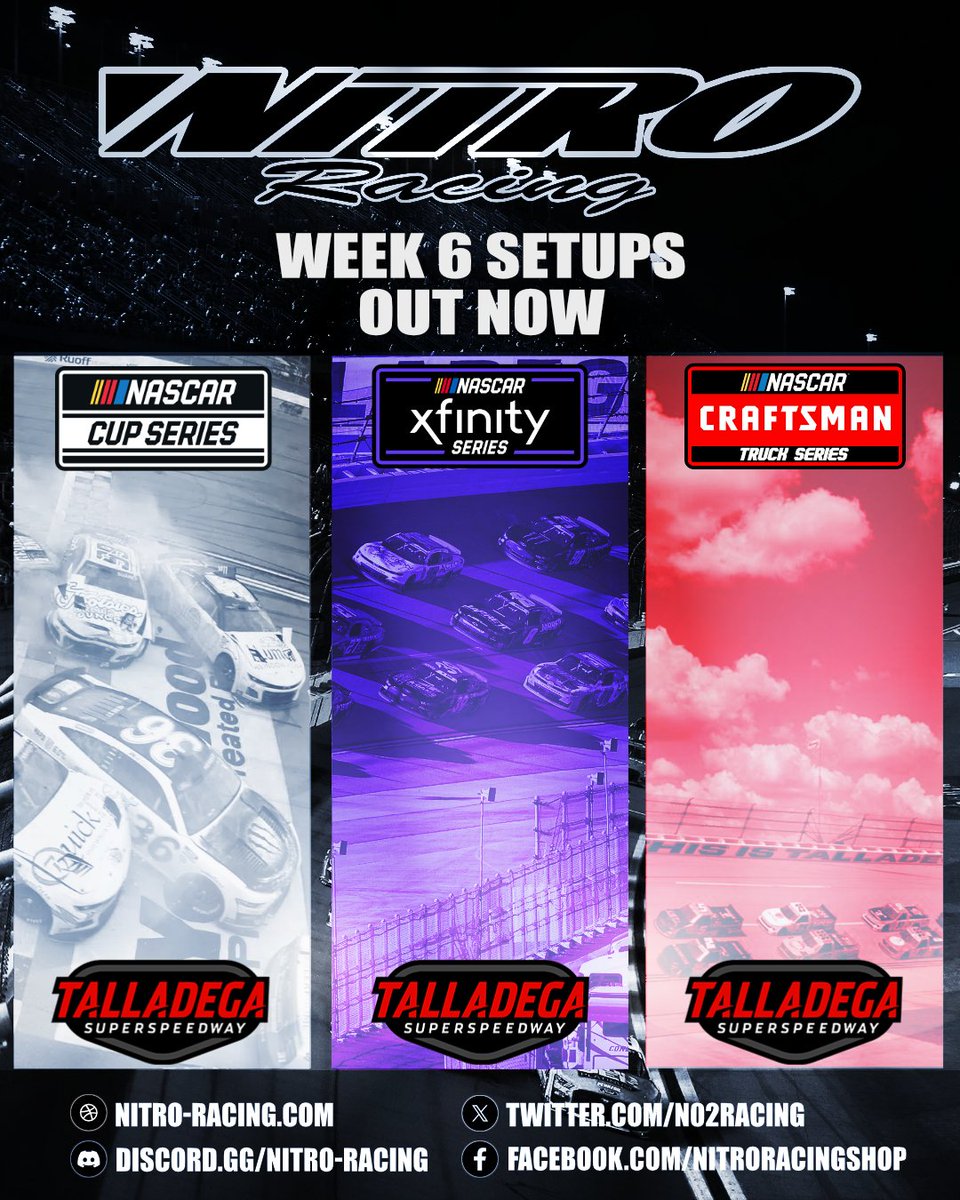 N02Racing's tweet photo. Get ready for a action packed week with all three series going to Dega!!

Get your setup at https://t.co/2jxQePvYUG. https://t.co/LuBCuGU6P1