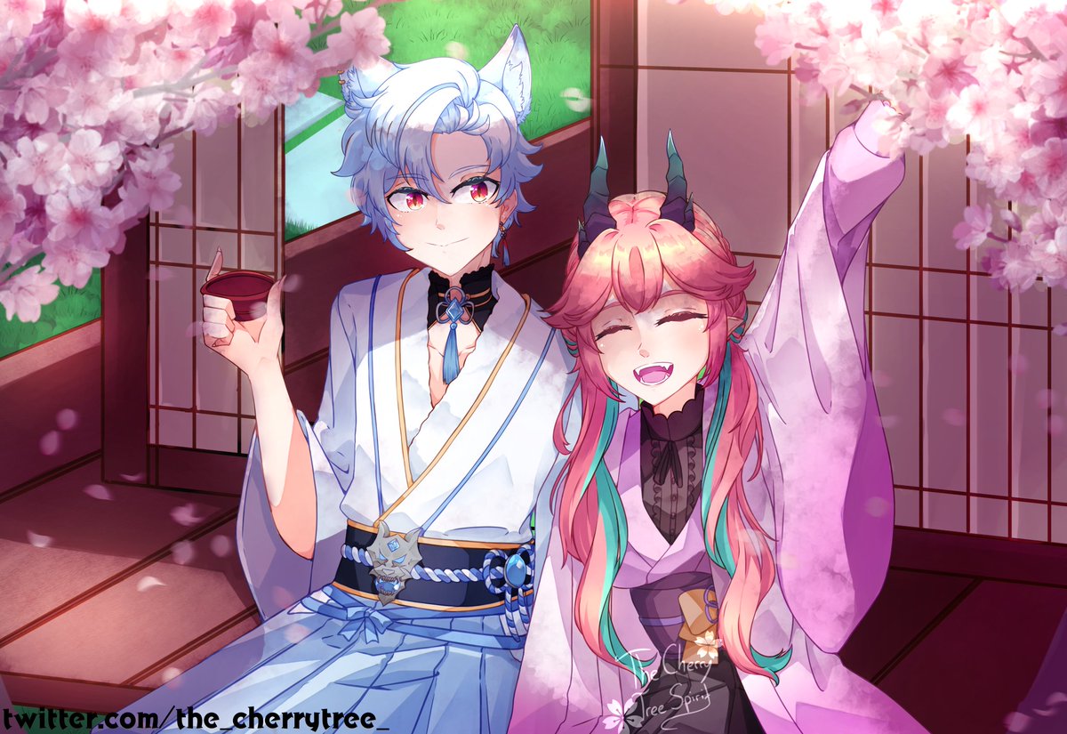 the_cherrytree_'s tweet photo. This took months, but I am glad on how this came out. It originally was supposed to comemorate @BraveOkami 2.0 debuit. Better late than never! 
Hope you like it!
#Cerilust #bravelightart #ENVtuber #ENVtubers #VTuberUprising https://t.co/ppn9QKJaCp