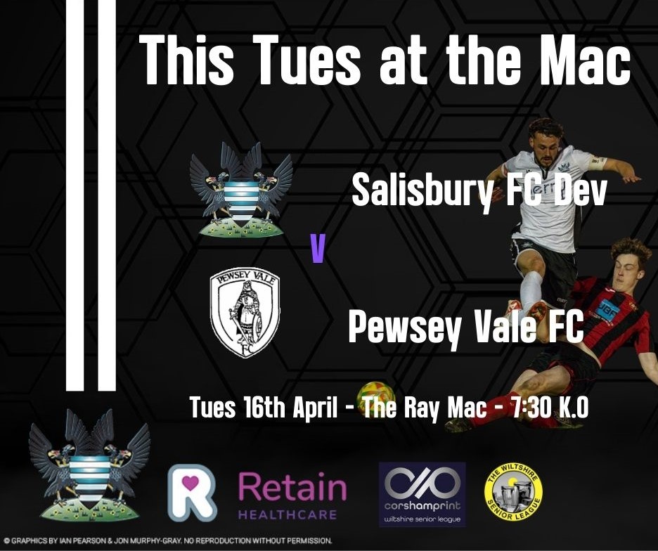 SalisburyFC_Dev's tweet photo. With the Development unbeaten in 4 and looking to finish the season on a high, it's the re-arranged visit to the Ray Mac of @pewseyvalefc tomorrow night
Gates open at 6:30pm
K.O is 7:30pm
Bar open

£4 adults, £2 Conc, U18's free.
Youth passes and season tickets are valid
🤍🖤🐼 https://t.co/bErkukzfTQ
