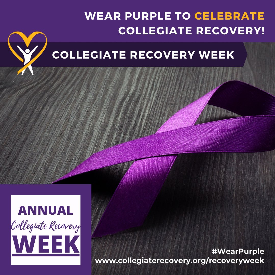 Celebrating during #CollegiateRecoveryWeek! It is a testament to resilience, hope, and the power of community. Together, we’re rewriting the narrative and creating spaces where students thrive in recovery. Show your support today! #WearPurple #CelebrateRecovery