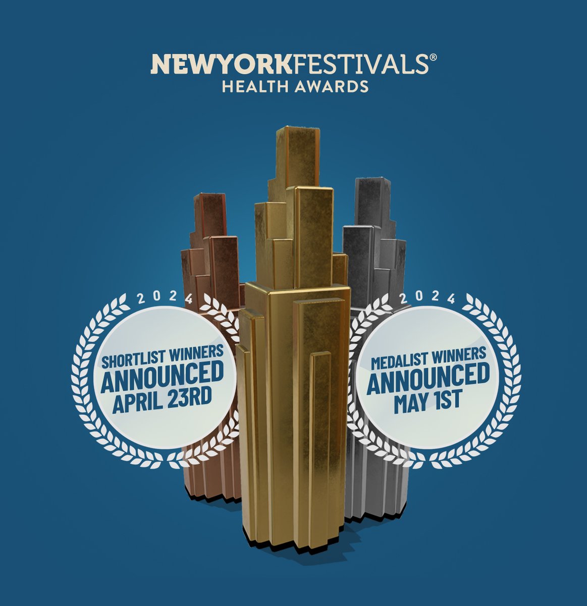 Exciting news from the New York Festivals Health Awards: The shortlist winners will be announced on April 23rd, and we're eagerly awaiting the announcement of the medalist winners on May 1st. It's a time to honor the best in health advertising!