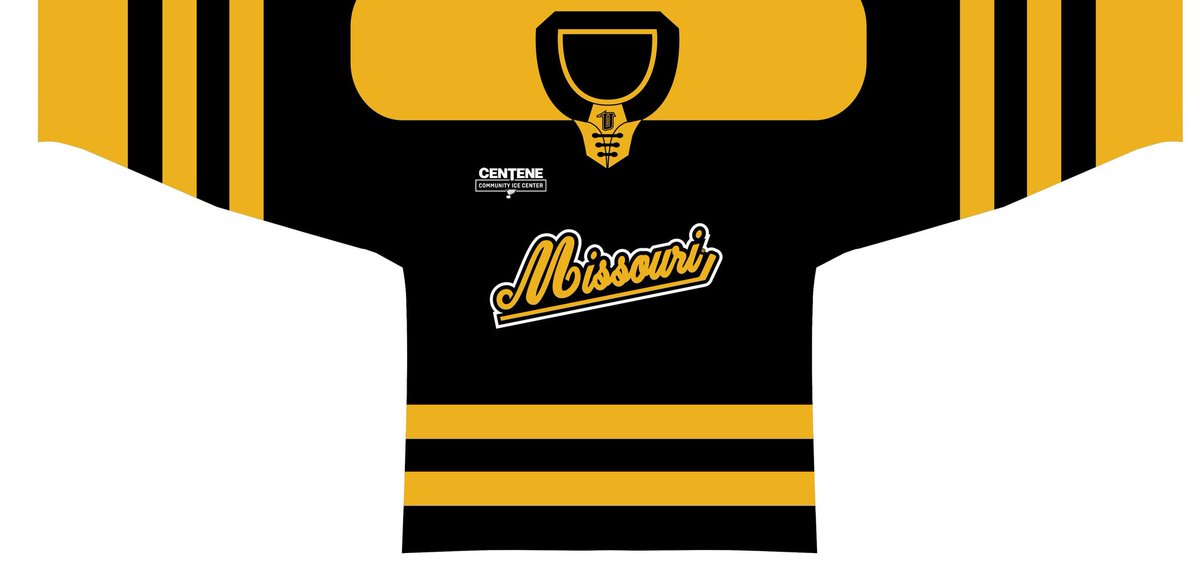 See this sweet @MizClubHockey themed youth jersey? Your rising hockey star can get it when they register for the Tigers Youth Hockey Camp at Centene Community Ice Center, June 20-21! Registration: bit.ly/MUYTHCMP