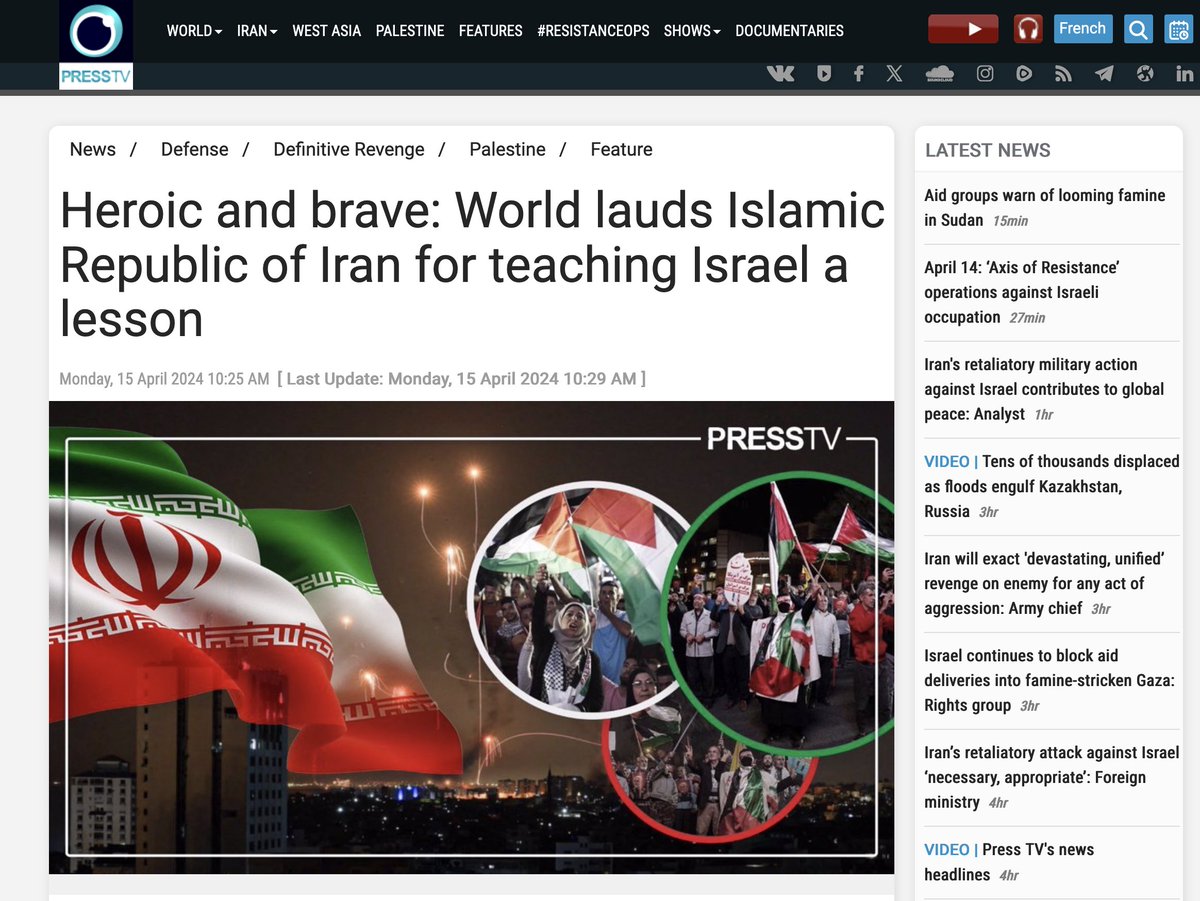 In Canada, supporters cheered: State propaganda outlet of Iranian regime.