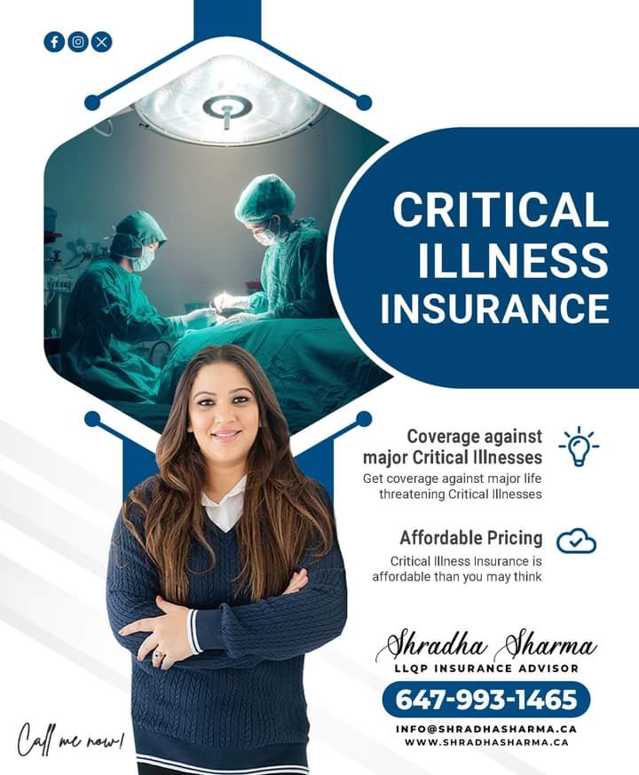 ishradhasharma's tweet photo. focus on your health and let Critical Illnesses Insurance take care of the finances.

#Shradha #PunjabInsurance #travelinsurance #SupervisaInsurance #oakville #CriticalIllnessInsurance #limited #offer #Burlington #Etobicoke #Brampton #Mississauga #Caledon #GTA #Canada https://t.co/7b5aoo3RPA