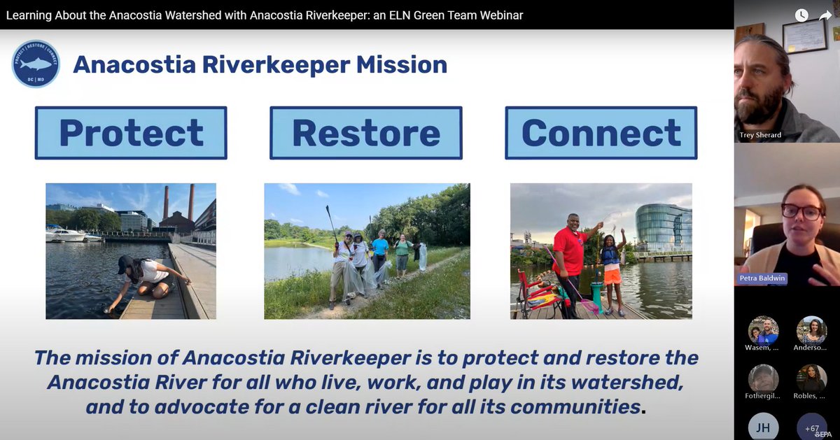 Last month, our Riverkeeper Trey and Water Quality Coordinator Petra gave a talk to @EPA's ELN Green Team about our programs and how EPA regulations impact our work. Watch the recorded webinar: youtu.be/myQUtfAGg38?si…