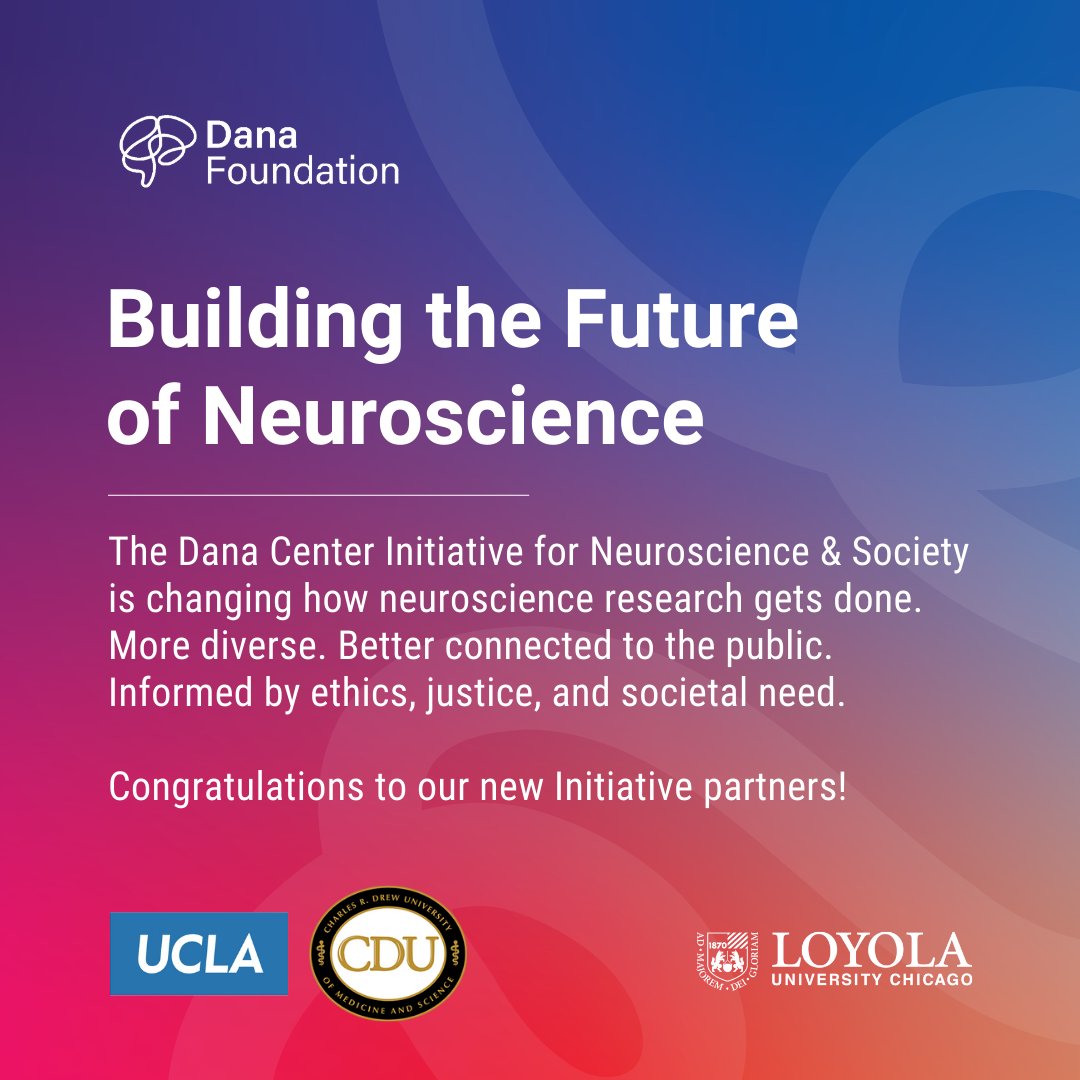 Dana Center Initiative partners act as catalytic hubs where multidisciplinary scholars and the public gather to learn and forge collaborations to help shepherd neuroscience for a better world. Read about the Dana Center Initiative here: dana.org/article/the-da… #neurosociety #stem