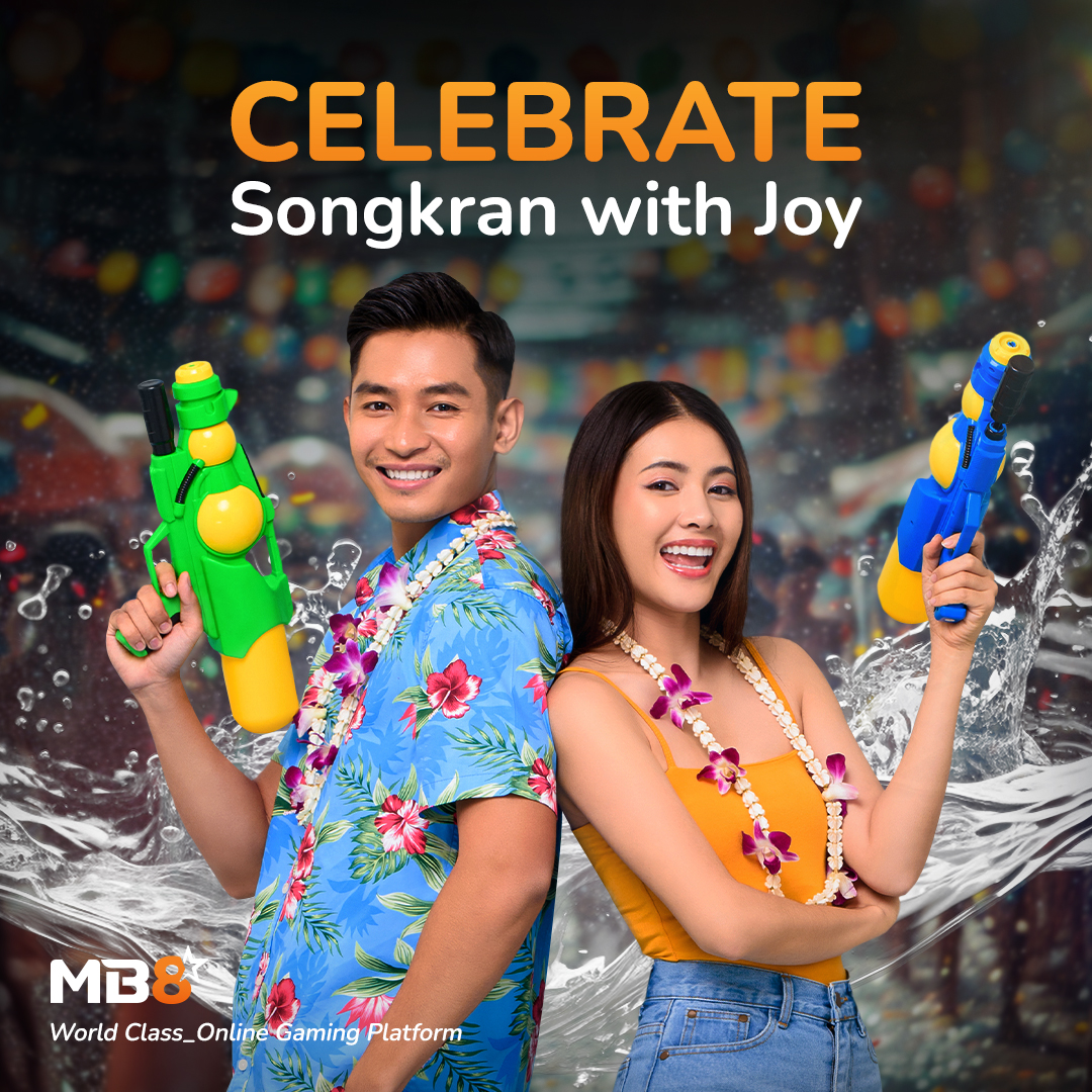 💦 Celebrate Songkran in style at MB8! 🎊 Splash into happiness, enjoy the celebrations, and win exciting prizes. Let the water fights and big earnings begin! 💧 #JoinTheSplashAtMB8 #MB8JoyfulSongkran #SplashBigWins #ExcitingPrizes #ActivateYourLuck🤩