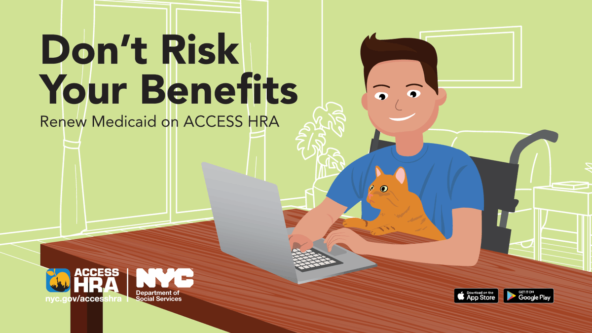 Don’t risk your benefits. If you receive a renewal, you must respond – you can renew online on #ACCESSHRA: nyc.gov/accesshra
