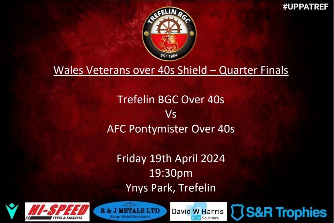 This Friday night we welcome <a href="/ACPontymister/">AFC Pontymister (seniors)</a> over 40s to the Ynys as we look to build on an improved showing last time vs Rockspur and progress into the semi-finals of the shield.

As usual come on down and support the lads 💪🔴⚫️⚽️

<a href="/trefelinbgc/">Trefelin BGC</a> <a href="/TrefelinBGCbar/">Ynys Park Sports Bar</a> <a href="/YnysHwb/">Hwb@TheYnys</a>