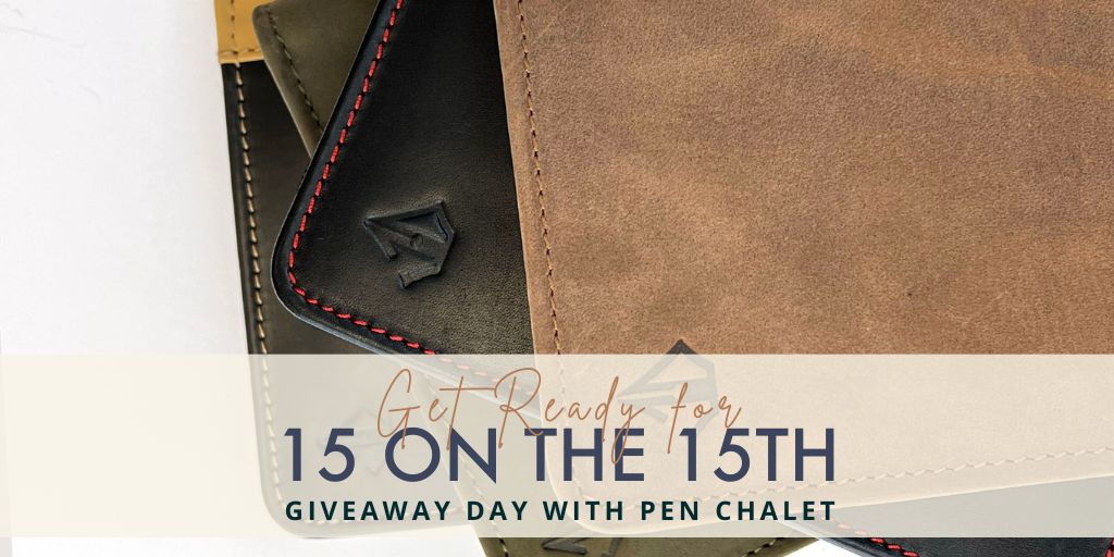 It's time for 15 on the 15th! Don't miss all the fun during our monthly Giveaway Day. Find out what's going on: penchalet.com/15-on-15th/ #deecharlesdesigns #pens #pen #penaddict #pencase #leather #organize #collection #collect #collector #pencollection