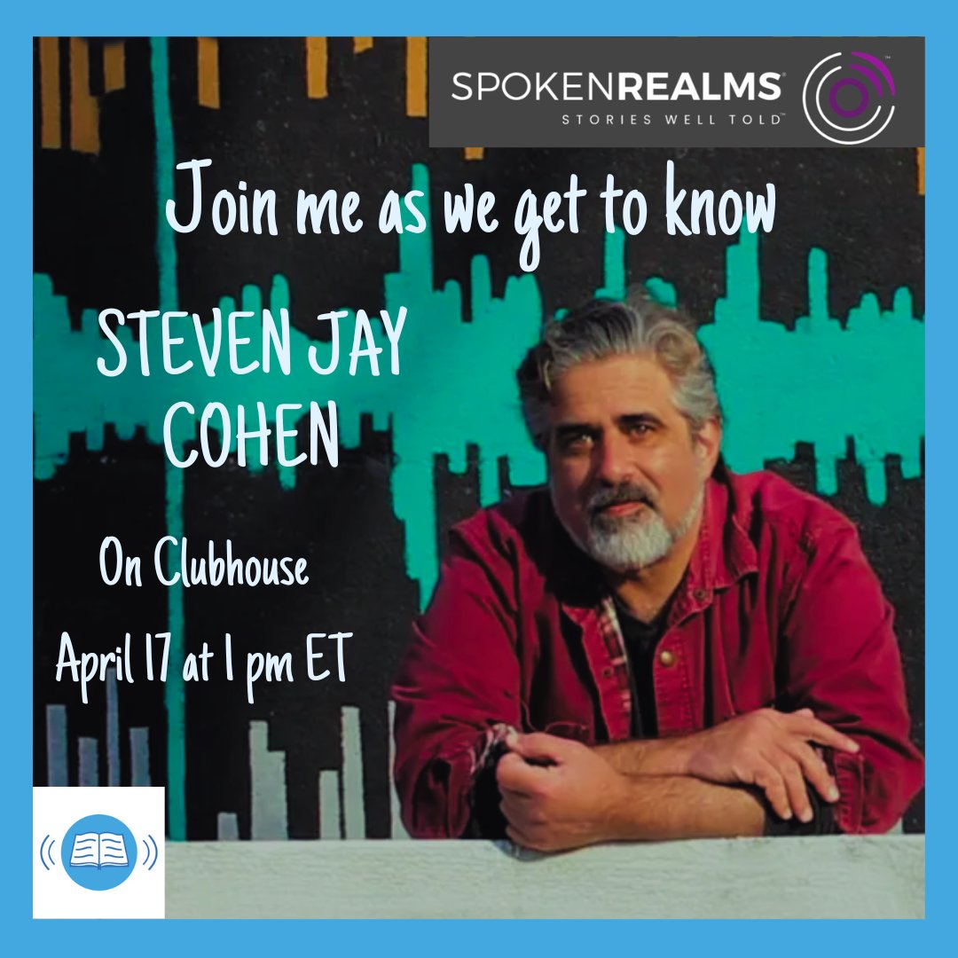 Get to know our own @stevenjaycohen on @Clubhouse with @AnaClements this Weds, April 17th, 2024, at 1pm EST. Come prepared with questions for Steven! clubhouse.com/invite/JJ7HD04… @audiobooks #narrators