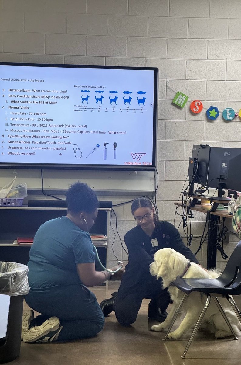 Students representing SNABV (student chapter of the National Association for Black Veterinarians) from Virginia-Maryland Regional College of Veterinary Medicine visited BMS yesterday to speak with Agriscience &amp; Tech Ed Students