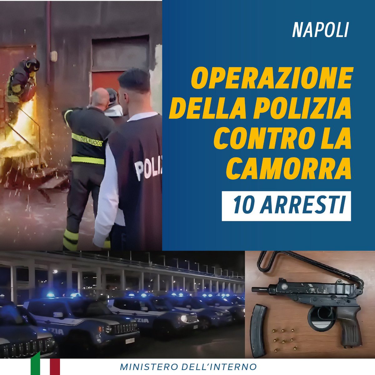 Vasta operazione della @poliziadistato contro la camorra a Napoli. 10 le persone tratte in arresto con le accuse di associazione a delinquere, estorsione, detenzione di armi e spaccio di droga. I membri del sodalizio criminale, secondo gli inquirenti, operavano nell’interesse