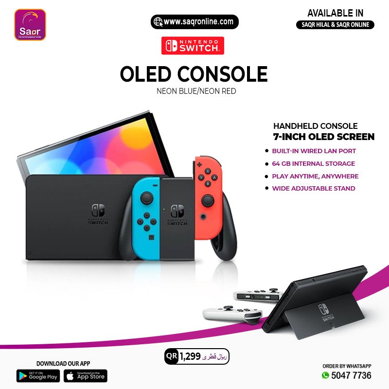 Nintendo Switch OLED Console- Neon

Shop now : 1003000042163
Available in Store & Saqronline  

 #saqr #doha #qatar #dohaqatar
#saqrstore #saqronline #saqronlineorder    #Qatar