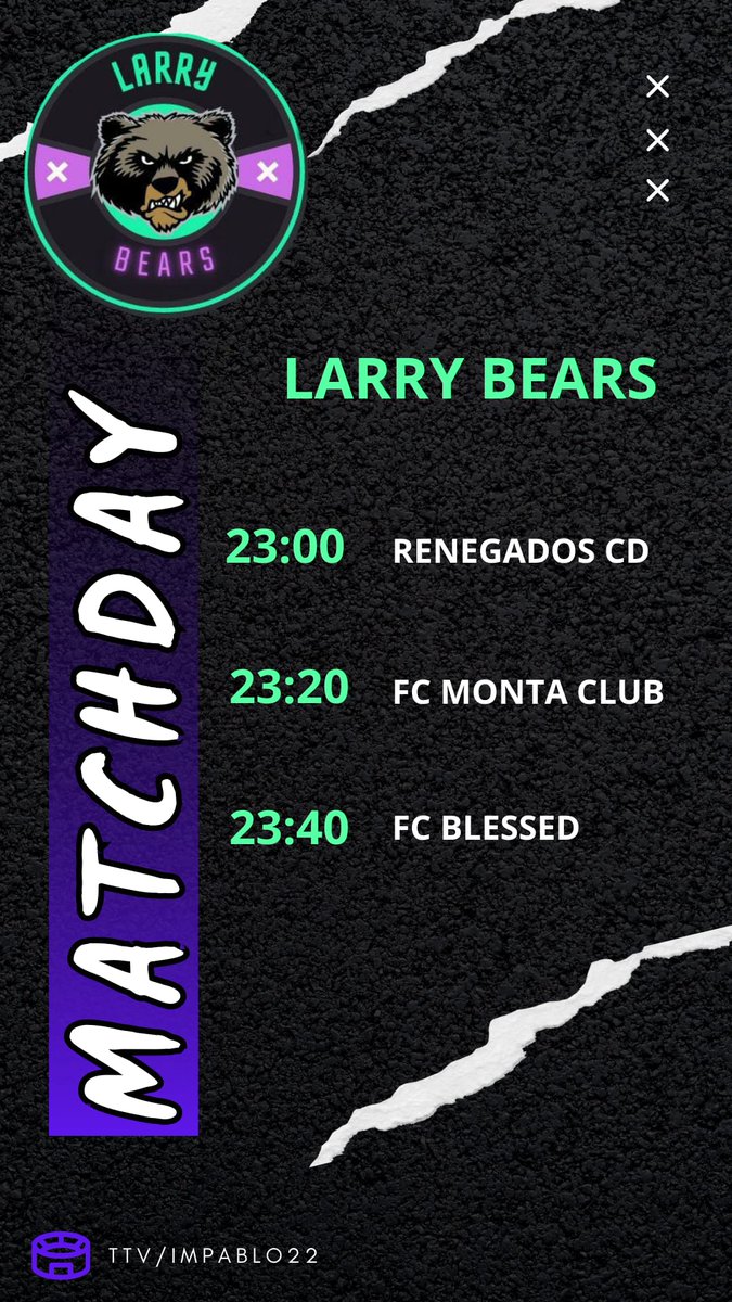 Vamos a empezar la semana igual que la anterior, Invictos!!🦾🦾

Os esperamos a partir de las 23h

Go osos!!

🐻⚽️⚽️🐻
