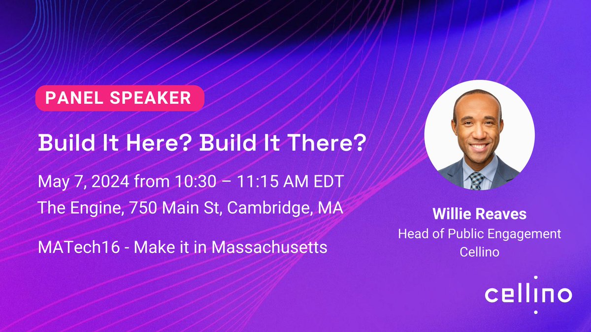 🚀#Massachusetts is a thriving #techhub for #health innovation! Find out why at @enginexyz's #MATech16 on 5/7 with @TheWillieT as he joins the 'Build It Here? Build It There?' panel w/Scott Blanchet of Evoloh & Mayor Joshua A. Garcia of #Holyoke. 🔗 bit.ly/49mGNzn