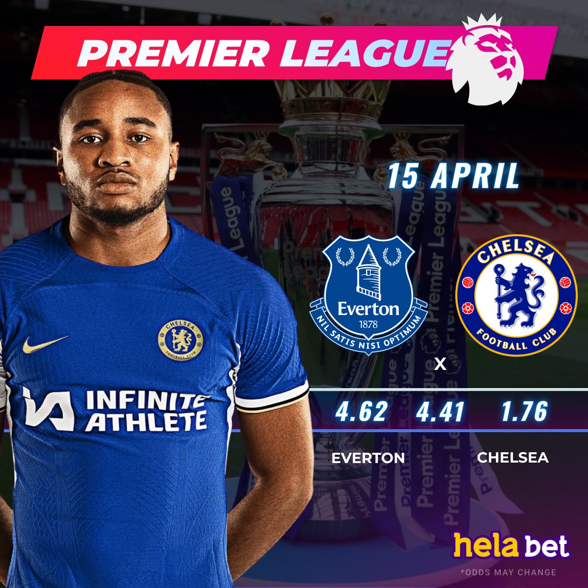 🔥 Tonight, on the 33rd round of the 🇬🇧 Premier League 🦁, #Chelsea will play at their home stadium with #Everton 👉 All forecasts for the game in #Helabet 👉 cutt.ly/UwY8h1uG #epl #premierleague #football