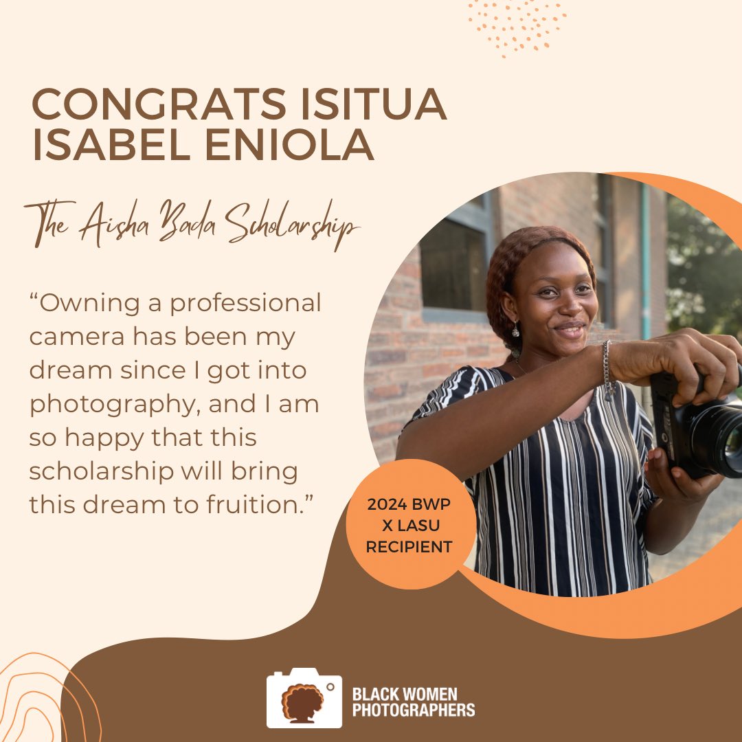 In partnership with LASU Life, and with the blessing of Aisha’s family, we’re proud to announce the recipient of the second annual Aisha Bada Scholarship. Congrats to Isitua Isabel Eniola 🎉 Isabel purchased her first-ever camera with the scholarship award. 👏🏾🎉