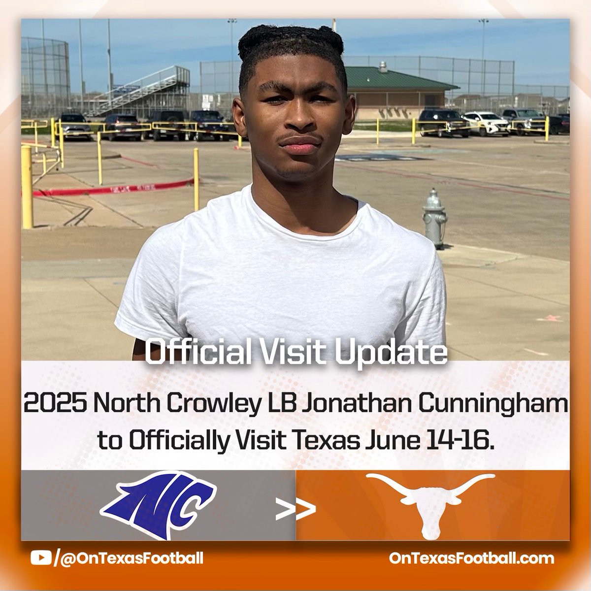 North Crowley LB and OnTexasFootball 4-Star @Deucethegreat4 has locked in his official visit to Texas. OnTexasFootball: ontexasfootball.com OnTexasFootball YouTube: m.youtube.com/@OnTexasFootba…