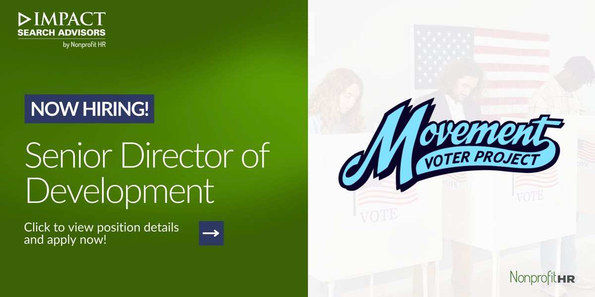 Ready to make a difference in political change? @MovementVote is seeking a Senior Director of Development to lead their fundraising. If you're a strategic thinker with a passion for social justice, apply now: ow.ly/WhMT50RfljT #NonprofitJobs #SocialJustice #NowHiring