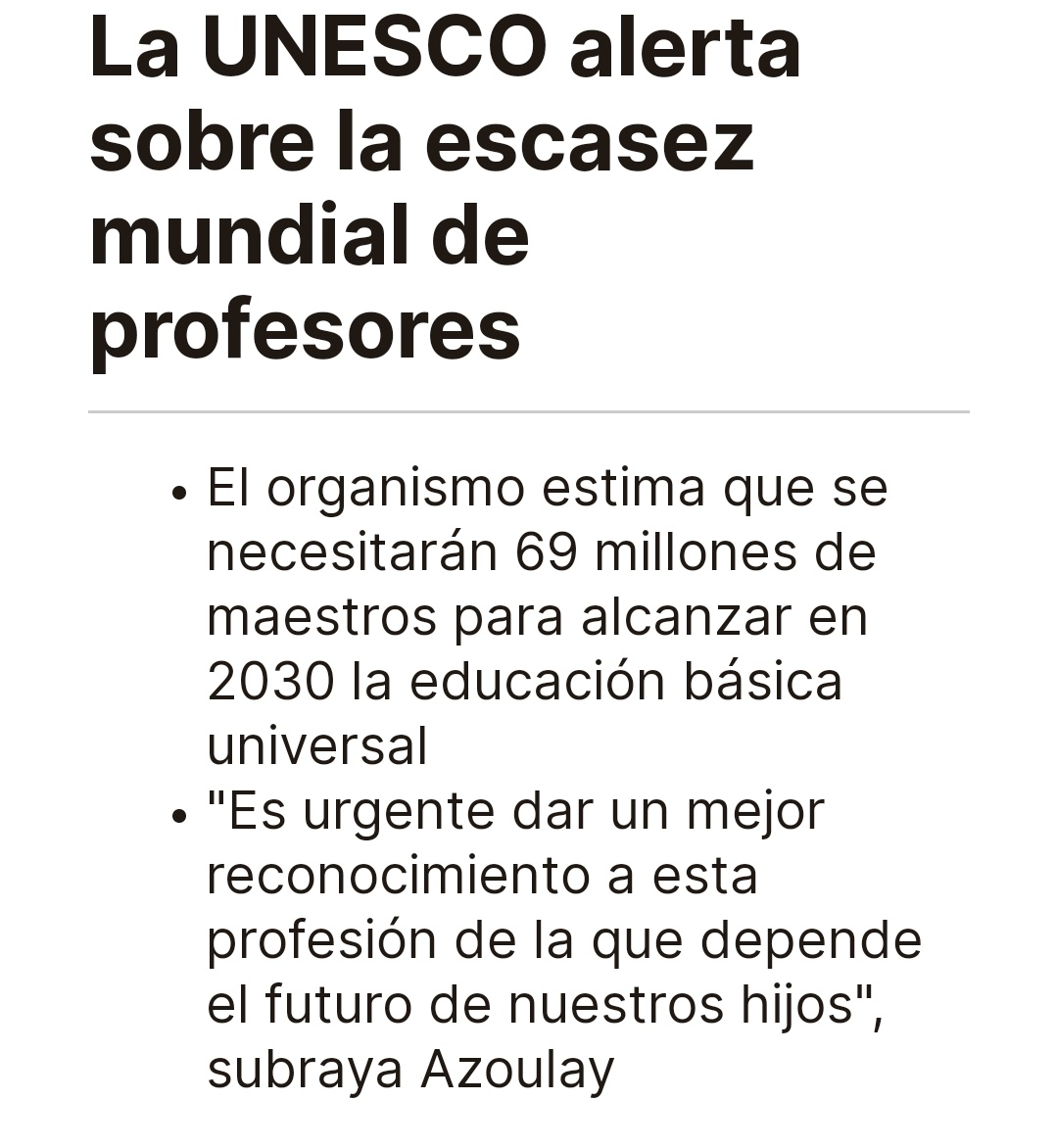 CÓMO PERDER BUENOS MAESTROS: 1. Quitándoles su autoridad. 2. Restándoles valor. 3. Sobrecargándolos de responsabilidades sin remunerar. 4. Cargándolos de burocracia inútil. 5. Fomentando el enfretamiento entre ellos. 6. Echándoles la culpa de todo.