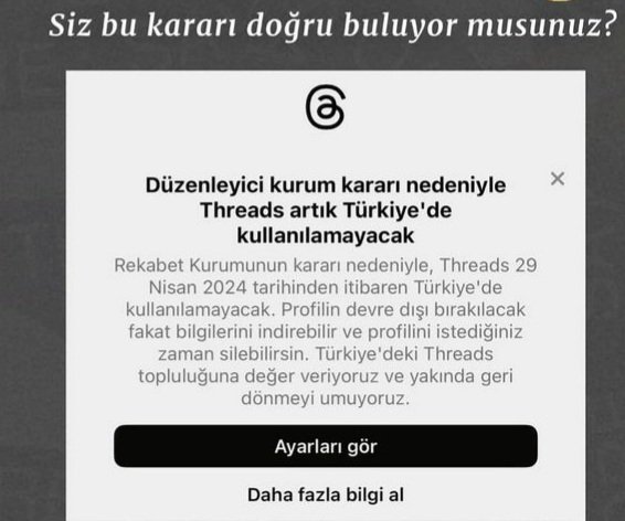 Ay ne kadar doğru bir karar olmuş çok saçma bir uygulamaydı,gereksiz #Threads