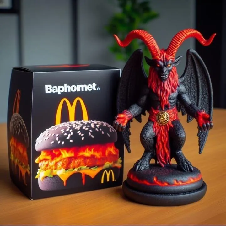 Social media users are falling for an AI image of a “Baphomet Happy Meal.” It’s even got a nickname: the “Baphomeal.” Read more in today's Reality Check: newsguardrealitycheck.com/p/105-to-creat…