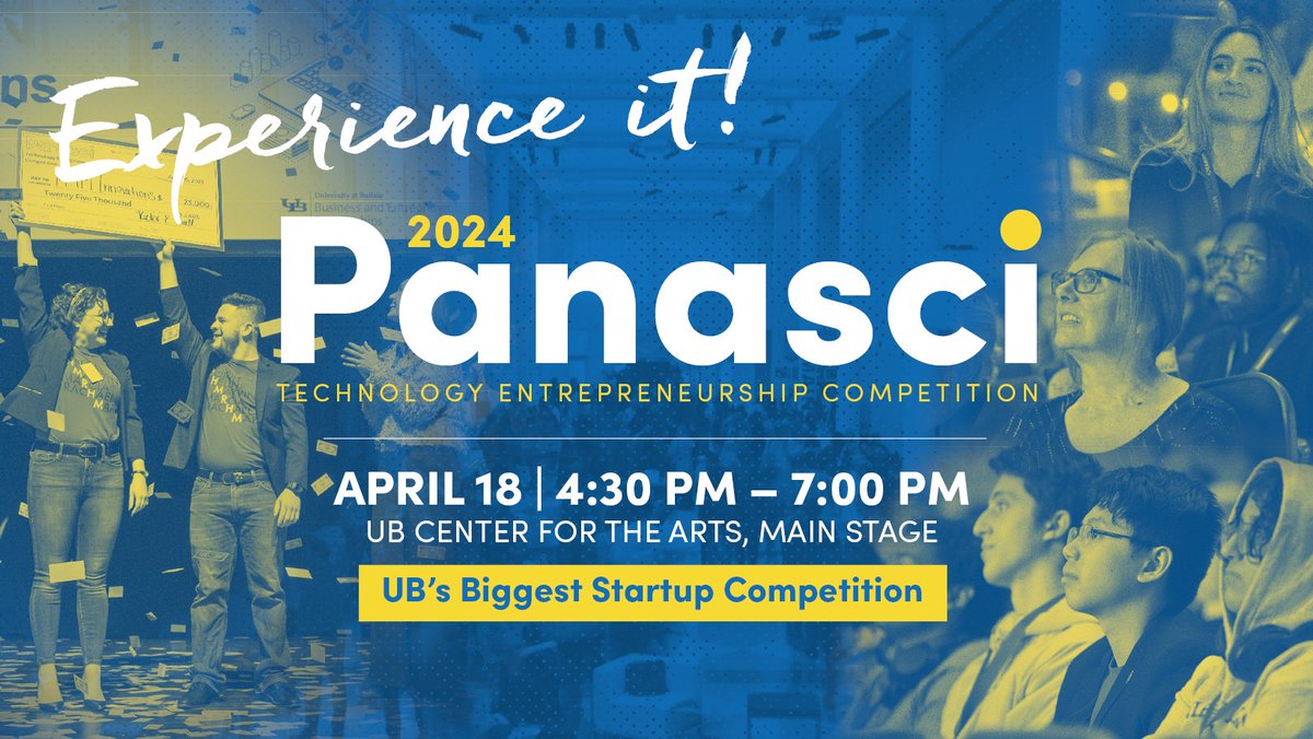 Join us this Thursday, April 18, with the University at Buffalo School of Management, The State University of New York, UB CoLab powered by Blackstone LaunchPad and The UB Office of Business and Entrepreneur Partnerships for Panasci Finals! Watch UB's top entrepreneurs compete…