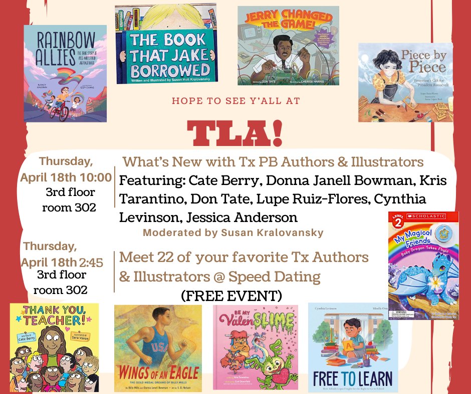 Crazy, fun, busy @TXLA conference schedule this week. And if I was more prepared, I'd put together a nice graphic of my events. But since that didn't happen, here is a hodgepodge of a few of my events. I hope to see you all there sometime during the week!