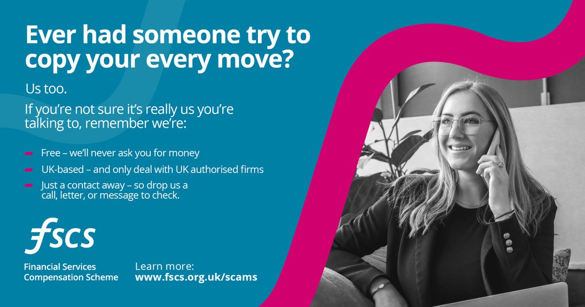 From #vishing to #phishing, we’ve got quite a bit of experience with scammers pretending to be us ⚠ That’s why we’ve shared some useful info on how you can avoid getting caught out by some of the most common #scams. Find out more: fscs.org.uk/scams/