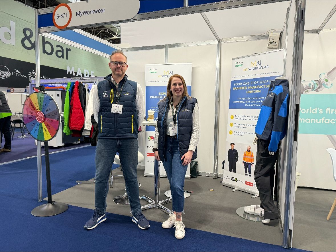 Catch us tomorrow at the @machexhibition and visit our stand 6-671💙 Shop our Manufacturing workwear range here > hubs.li/Q02sT3-S0 #MACH24 #MACH #workwear #branding #Manufacturing #uniforms #team #ukmanufacturing