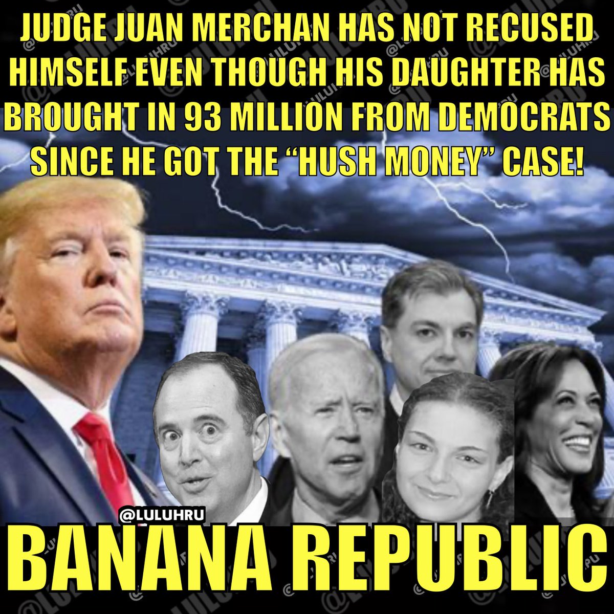 The judge has put a gag order on Trump because he doesn’t want this information exposed! The stench of impropriety is all over this case! The Judge’s daughter worked for the Kamala campaign and indirectly for the Biden/Harris campaign, she is currently working with Adam Schiff