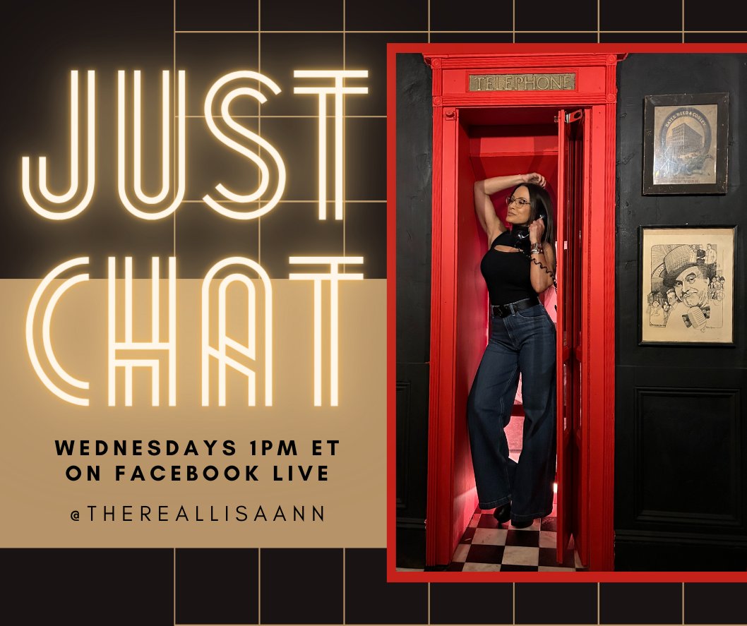 🎙️ Dive into the midweek magic with me every Wednesday at 1 PM ET on #Facebook Live for #JustChat! Let's unpack the latest podcast, share life's stories, and soak in the positive vibes together. Join the conversation! 💬 ✨facebook.com/TheRealLisaAnn