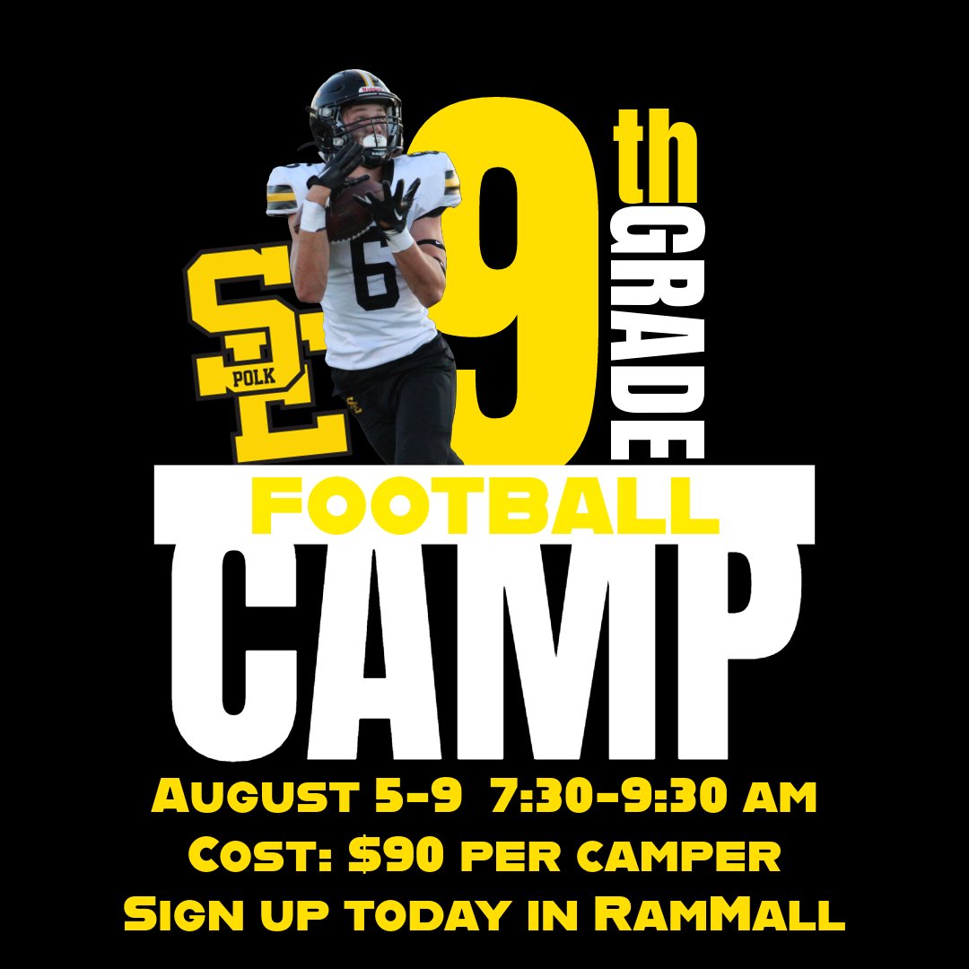 The best way to improve the TEAM is to improve yourself. Training camp details are below. Sign-up in RamMall. #developedhere ⬇️⬇️ sepolk.revtrak.net/Sports-Camps/