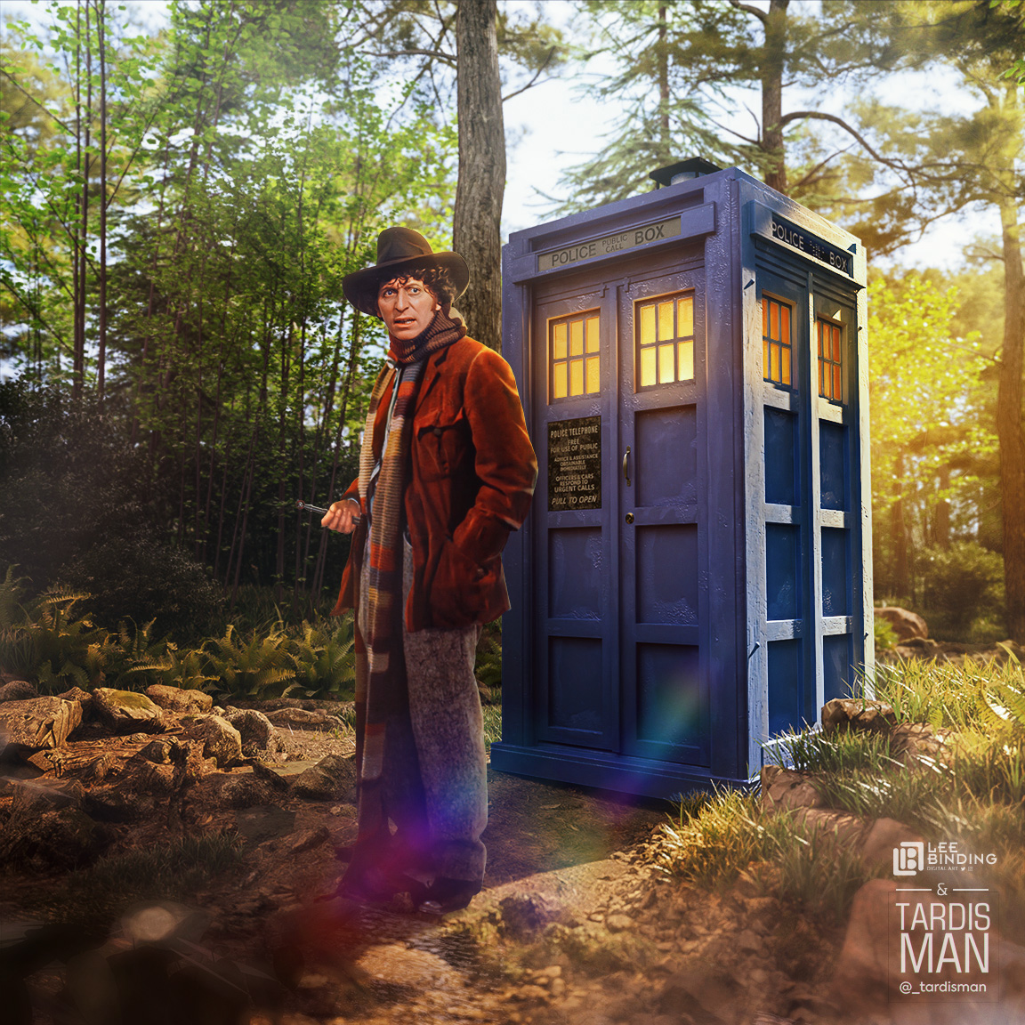 Love working with @TARDISman550! He made this amazing Police box and scene and I just had to bring the Doctor into it. We present you an early Fourth Doctor adventure! Hope you enjoy! 
🎨✨ #CollaborationArt #CollaborationGoals #DoctorWho #TARDIS