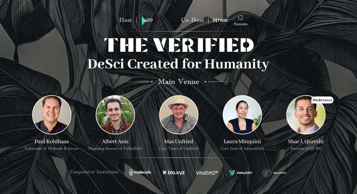 ❇️Exciting News Alert! ❇️ 🏜Only 3 days left until 'The Verified Dubai 2024', cohosted by @NEARFoundation and paramita.vc! Are you ready for the most anticipated event of the season? ⚜️Let's dive into our Panel 4 : DeSci Created for Humanity 🎙Hosted by Shar J.…